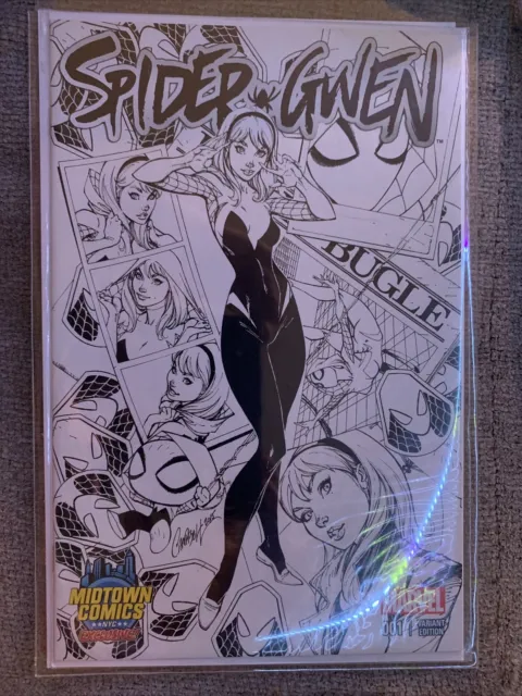 Spider-Gwen #1 Midtown Comics Variant J. Scott Campbell Cover BW NM+
