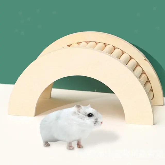 Hamster Climbing Toy Wooden Bridge Ladder for Chinchilla Guinea Pigs Rats C