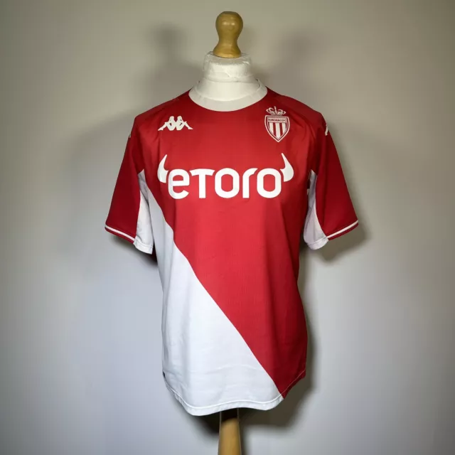 AS Monaco 2021/22 Kappa Home Shirt - Size Large