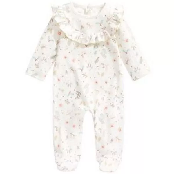 First Impressions Baby Girls Cotton Footed Coverall