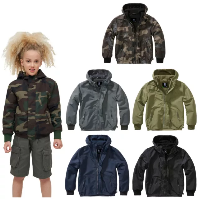 Brandit Kids Windbreaker Frontzip Jacket Wind-& Water-Resistant Fleece Lined