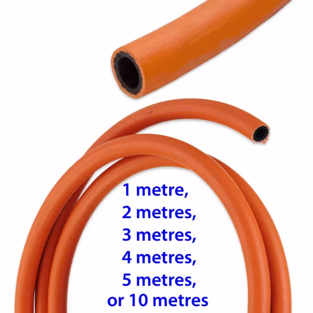 TUBO GAS ARANCIONE AL METRO 8mm FORO INTERNO SODDISFA LO STANDARD BS3212:1991. Tipo 2