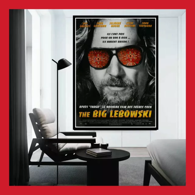 Toile Coton Affiche Poster Cinema Movie Film The Big Lebowski Sortie 1998 Dvd