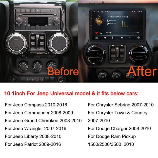 for Jeep Commander For Jeep Wrangler Car Stereo Radio GPS Navi WIFI BT 2+32GB