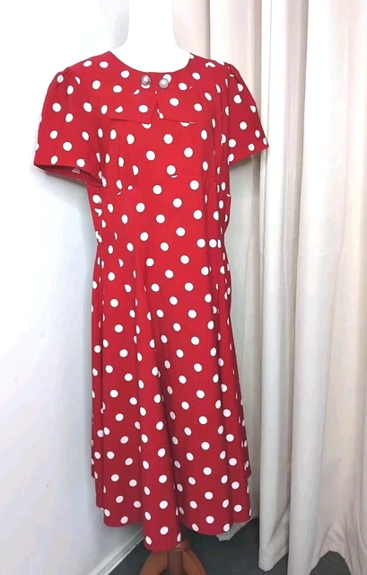 VINTAGE 1984 RED Pin Dot Prom Dress Juniors Size 7/8 $42.15 - PicClick AU