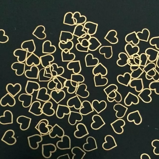 100 Piezas Corazón Uña Calcomanías Metal Tuerca Amor Remache Encantos Uñas