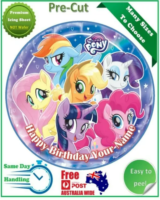 My little pony Icing Edible Birthday Cake Topper Round Image