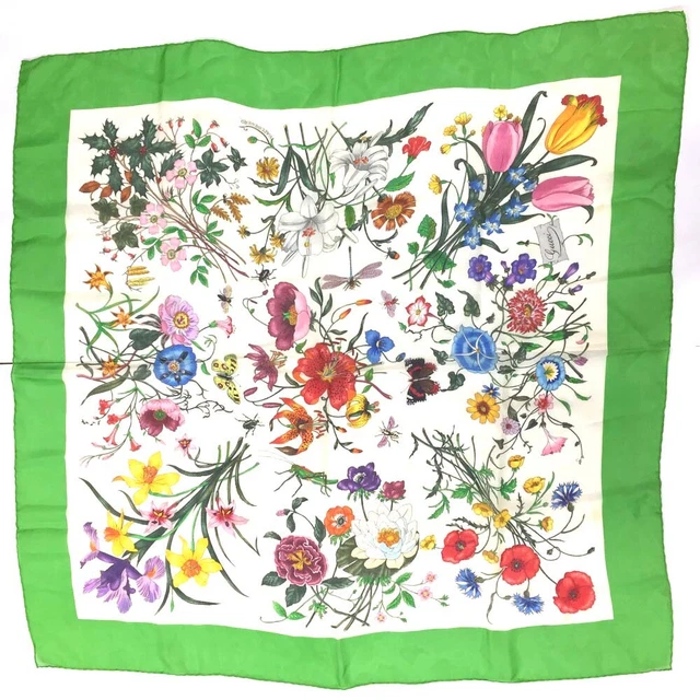 Gucci Flower Multicolor  Silk Scarf Twilly /2L0508