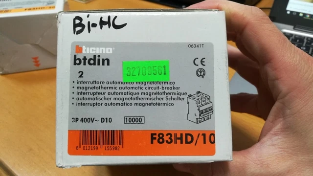 Disjoncteur BTicino 4P 10A 25kA – Modèle F84S/10, Btdin250