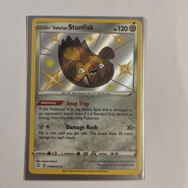 Galarian Stunfisk SV088/SV122 Shining Fates Holo Shiny Vault Pokemon Card NM
