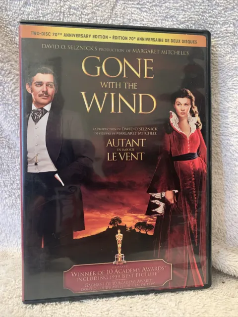 Gone With The Wind DVD- 2 Disc 70th Anniversary Edition-Bilingual -Clark Gable