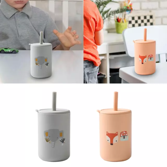 Baby Training Straw Cup, Food Grade Silicone Unbreakable Drinking Cup, Training
