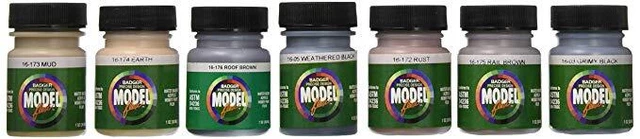 Pinturas acrílicas Badger 1706 colores meteorológicos Modelflex (Juego de 7)