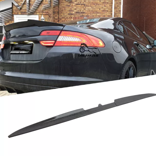 For Jaguar XF Saloon 4 Door Carbon Fiber Rear Trunk Spoiler Lid Roof Boot Wing