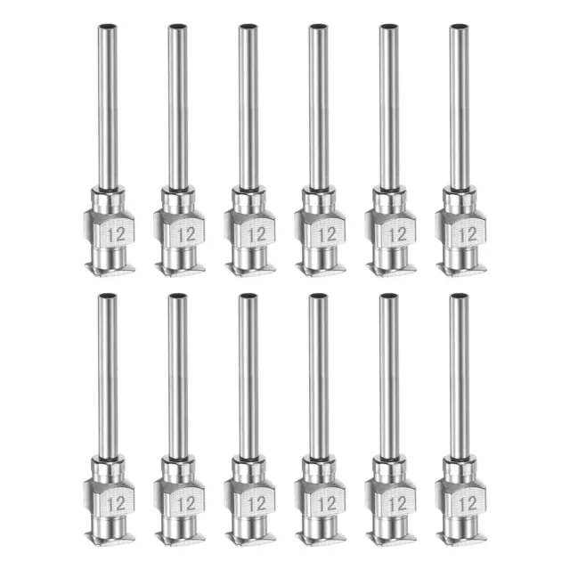 12pcs 12G Stainless Steel Dispensing Needles, 1" Glue Needle Tube Blunt Tip
