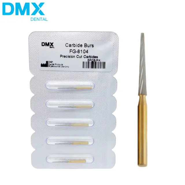 10pc DMX Dental Orthodontic Carbide Burs Debonding Finishing Tapper FG 8104 23mm