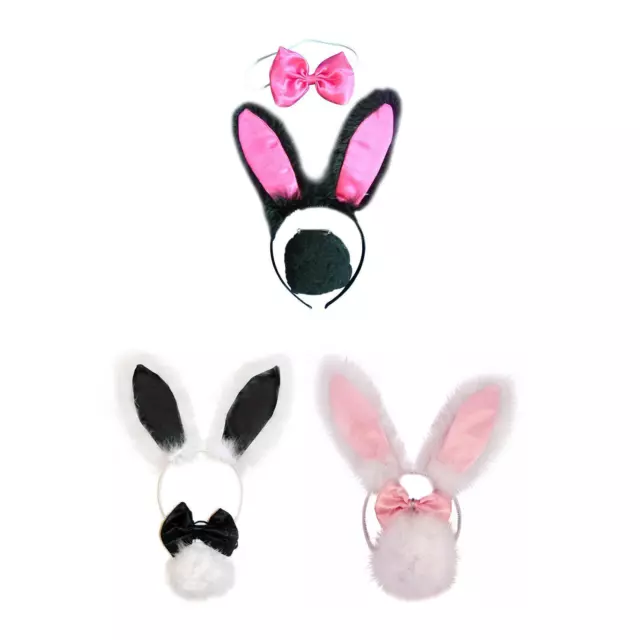 Animal Costume Set Rabbit Ear Headband Bunny Girl Cosplay Fancy Dress