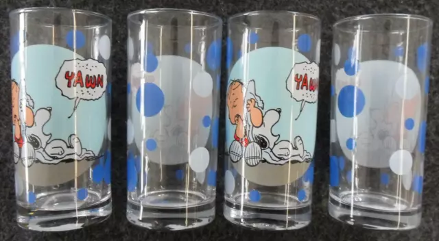 4x The Peanuts Snoopy Glass - Snoopy Und Linus Yawn! Glas - The Peanuts 2