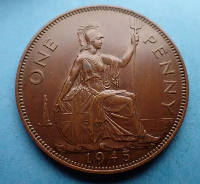 1945 Penny, George V., as shown.