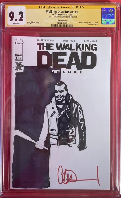 Walking Dead Deluxe #1 CGC SS 9.2 w/Negan Scarface Homage Sketch Charlie Adlard