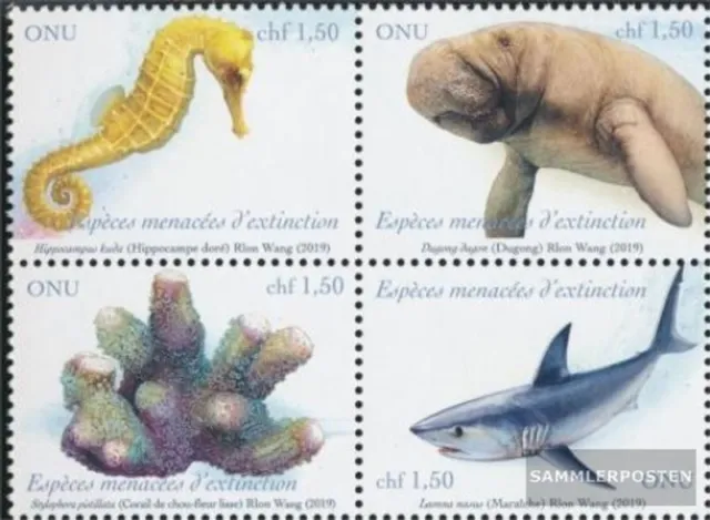 UNO - Genf 1074-1077 Viererblock (kompl.Ausg.) postfrisch 2019 Gefährdete Arten