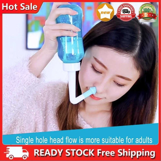 300 ml Neti Pot sin fugas boquillas profesional de dos tamaños para cuidado nasal