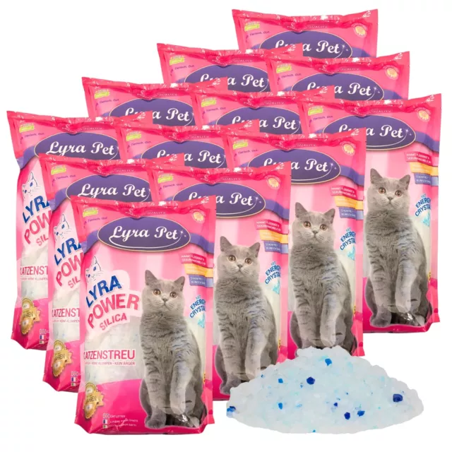 12 x 5 l = 60 L Lyra Power Silikat Katzenstreu Cat klumpfrei Katze TOP Lyra Pet®