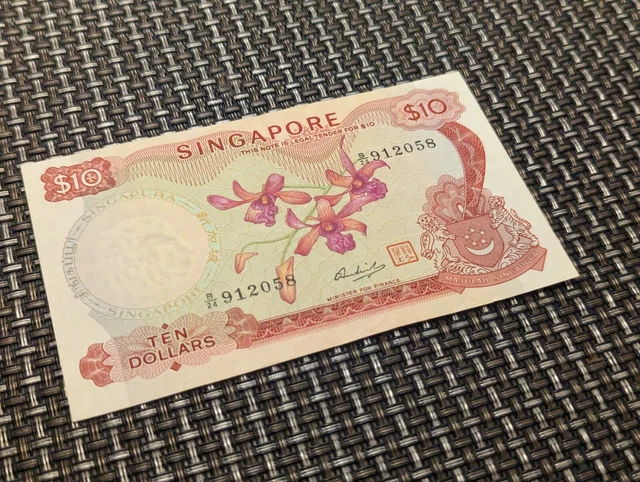 Singapore: 10 Dollars Orchid Hon Sui Sen Red Seal 1973