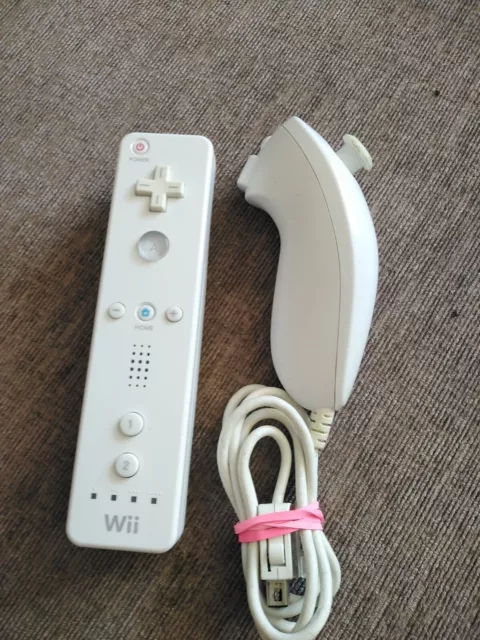 Nintendo Wii OFFICIAL White Remote Controller and Nunchuck Set