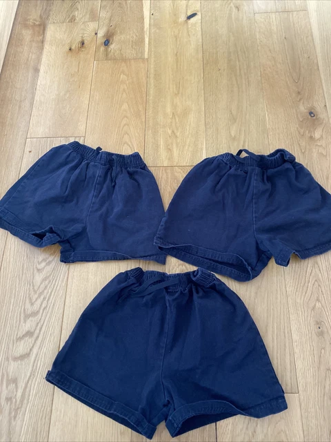 3 x pairs of navy shorts 2 age 6 and 1 age 7