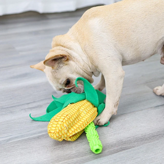 1 SET OF Pet Sniffing Toy Corn Shape Pet Feeder 2-in-1 Molar Rod ...