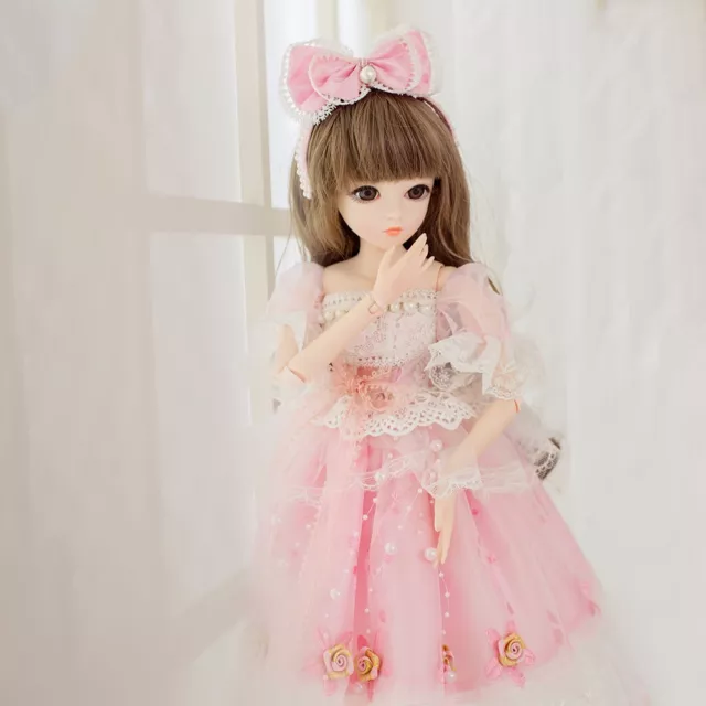 60cm BJD Doll 1/3 Ball Jointed Girl Dolls Free Face Makeup Full Set Outfit Toys