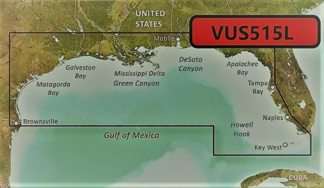VUS515L Bluechart G2 Vision HD Brownsville-Key Largo Map for listed compatibles