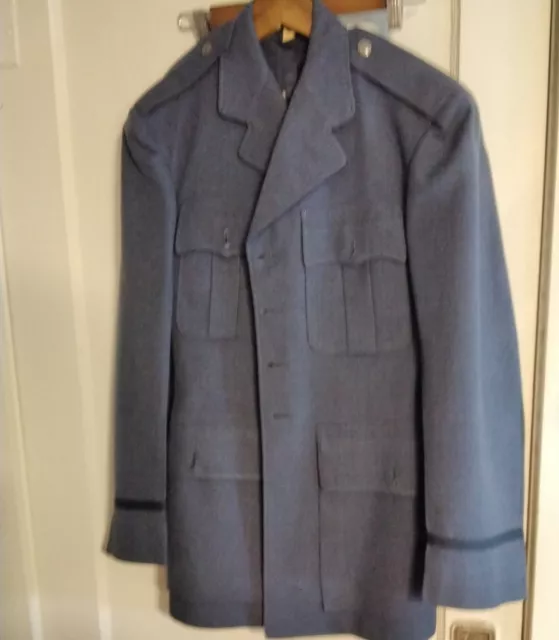 Vintage US Air Force Coat Officer Serge Blue 7725 Polyester Dress Jacket