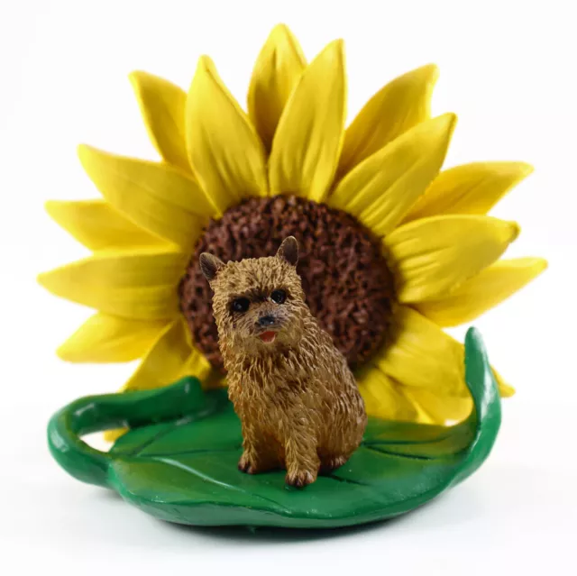 Norwich Terrier Sunflower Figurine