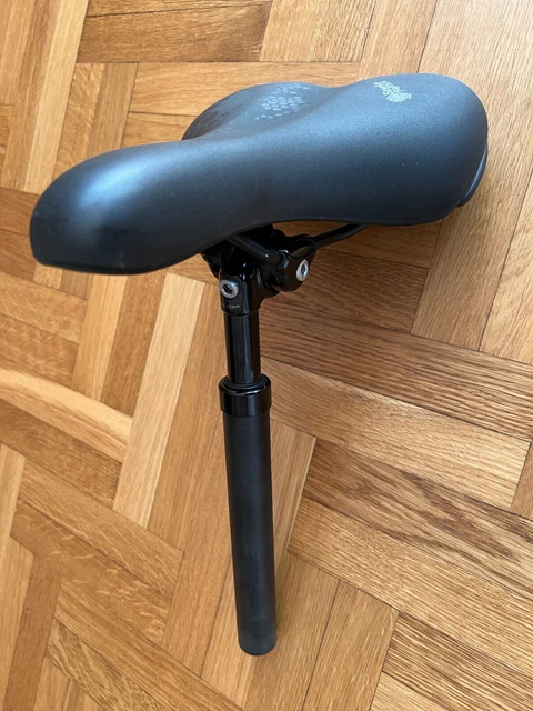 Fahrradsattel Gel Herren Slow foam fit, plus Sattelstütze Satori