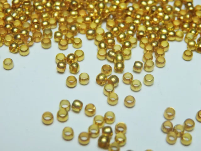 200 Chafas Abalorio Color Dorado 1,5Mm Fornitura Diy Nuevo Artesania Manualidad