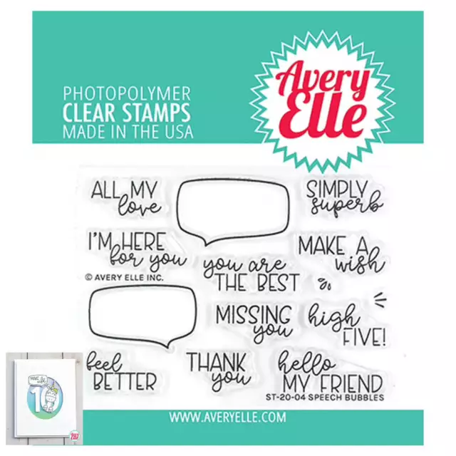 SPEECH BUBBLES AE2004 - Avery Elle Clear Stamp - Photopolymer Stamps made in USA