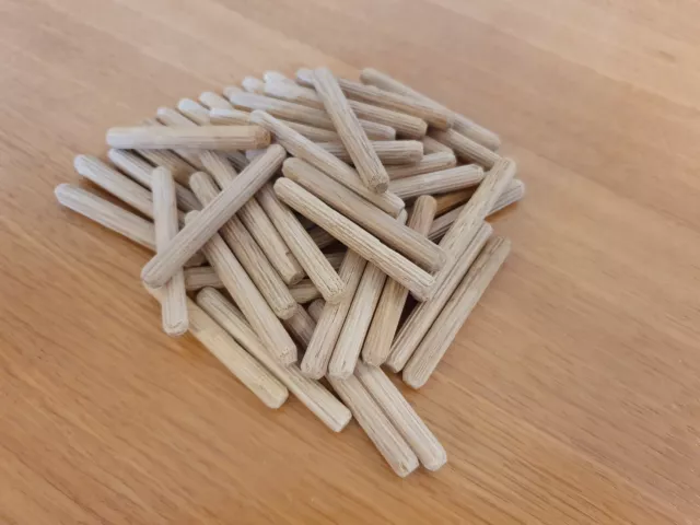 Ø 6 mm Riffeldübel - Holzdübel Eiche 6x50 mm, 50 Stück * WETTERFEST * 2