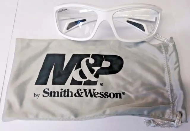 Smith & Wesson SW103-10 White Frame Clear White Gloss Lens Shooting Glasses