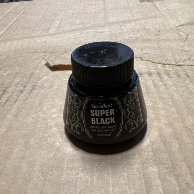 Tinta Speedball Super Black India, 2 onzas