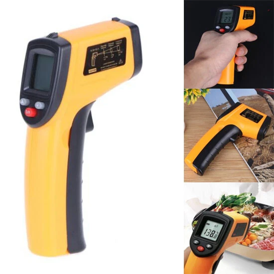 Termometro Laser Digitale A Infrarossi - Misuratore Temperatura Con Display A Colori E Puntatore 8 Punti