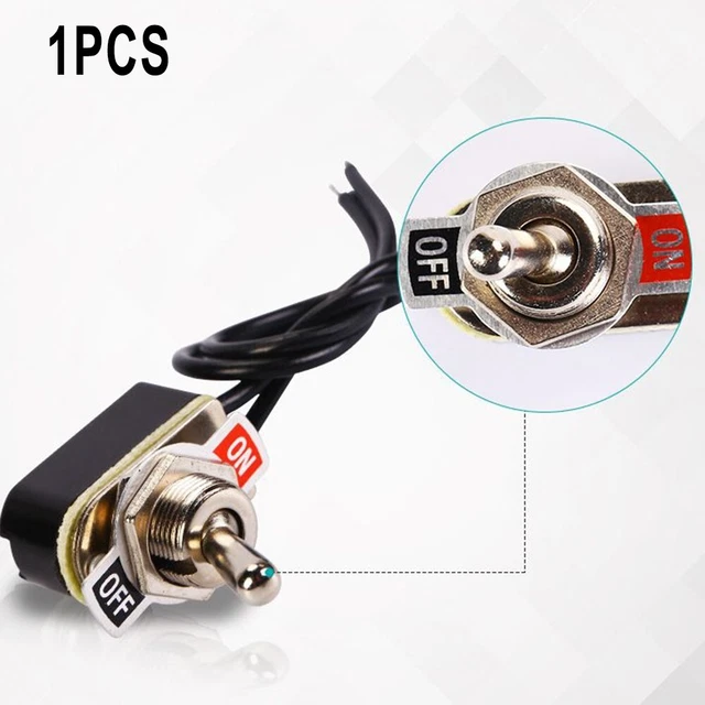 1 Pcs 2-Foots ON/OFF Prewired Rocker Toggle Switch SPST 6A/125V With Wire Switch