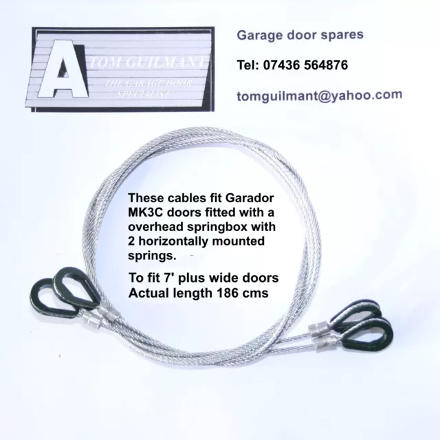 Garador Georgian MK3C cables - 7' Garage door width cables lift wires