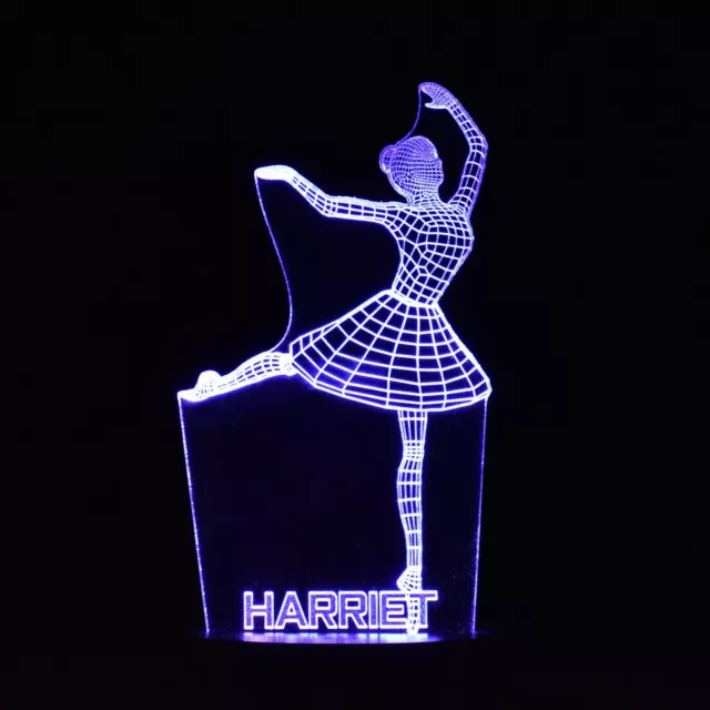 Ballet Dancer Night Light | Personalised 3D Ballerina Night Light | Dancing Lamp