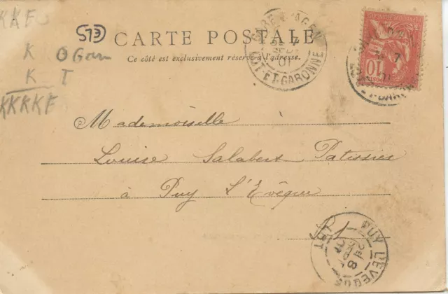 Carte Postale / Agen Un Coin Du Marche + Cachet 2