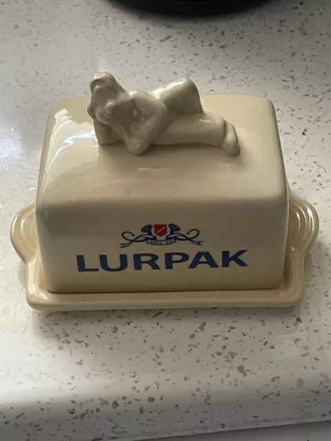 Vintage Retro Ceramic Cream Colour Douglas Lurpak Butter Dish