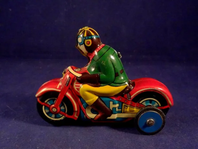 Ancien jouet tôle moto mécanique friction japan Linemar toys années 60 2