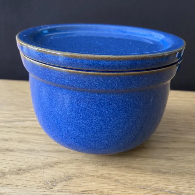 Fine Stoneware Blue Denby Pot Jar with Lid Full Stamp On The Base