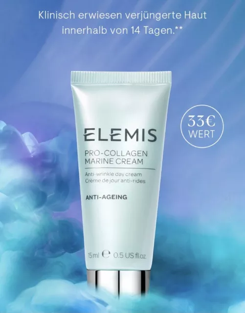 Neu Np 33€ Elemis Pro-Collagen Marine Cream Creme Anti-Aging Anti-Falten 15Ml